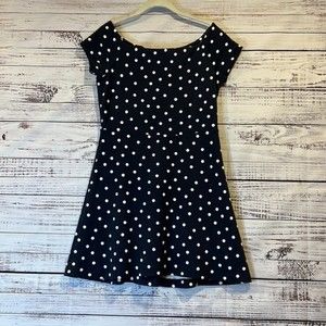 Boden Blue and White Polka Dot Cotton Scoop Neck Dress Size 8P